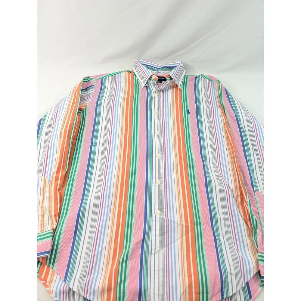 Polo Ralph Lauren Classic Fit Multi Color Shirt Mens Large Long Sleeve Button Up